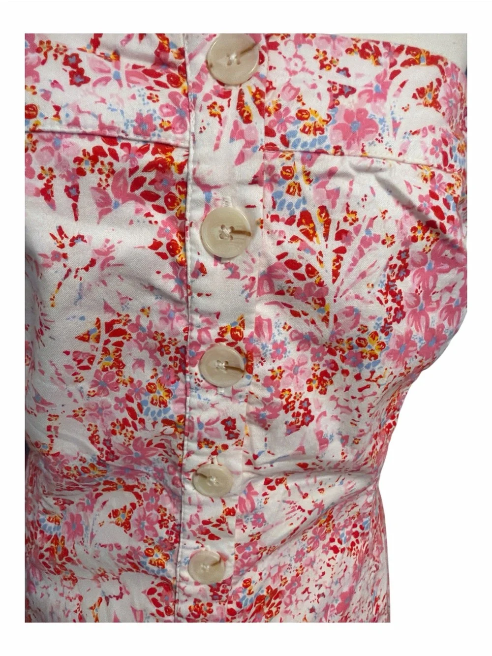Free People Tomas Mini Dress NWT Strapless Floral Pink Confetti Combo Medium